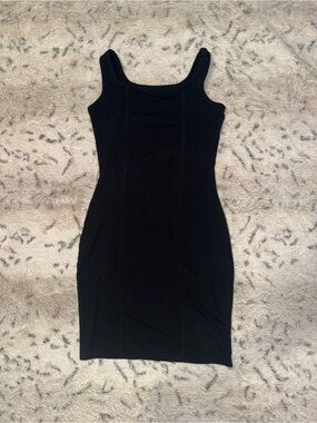 Sleek Black Mini Tank Dress - Bodycon Style